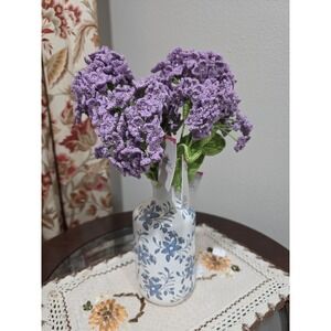 Handmade Crochet Hydrangea‎ Flowers Set of 5 – Purple Lavender – Forever Flowers